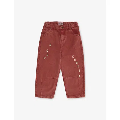 BOBO CHOSES ROWN TEXT-PRINT WIDE-LEG DENIM JEANS 2