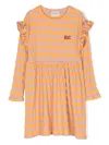 Bobo Choses Ruffled Stripe-pattern Dress In Orange