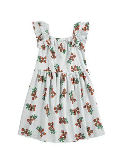 Bobo Choses Kids' Ruffled Tomatoes Print Dress In White