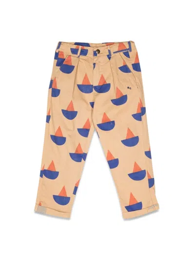 Bobo Choses Sailboat Print Organic Cotton Chino Trousers In Multi
