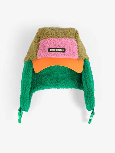 Bobo Choses Sheepskin Chapka Hat In Green