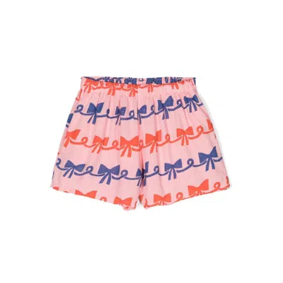 Bobo Choses Girl's Ribbon Bow Relaxed Woven Shorts In Pink