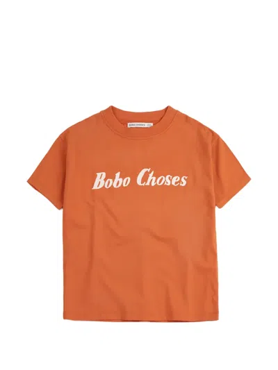 Bobo Choses Kids' Short-sleeve Crew-neck T-shirt In Brown