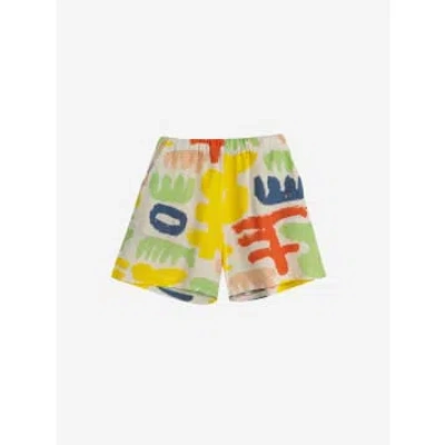 Bobo Choses Short Viscous Mixture Trousers Carnival Print In Multi