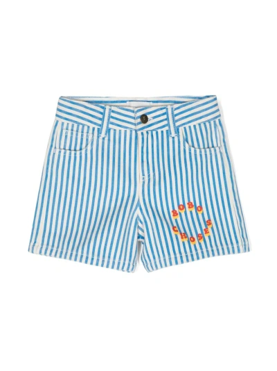 Bobo Choses Kids'  Shorts Clear Blue In Striped