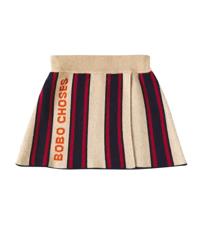 Bobo Choses Sl Kids' Striped Wool-blend Skirt In Red