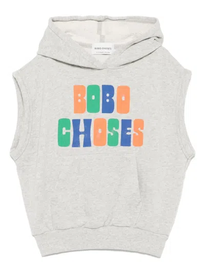 Bobo Choses Kids' Sleeveless Hoodie In Grey