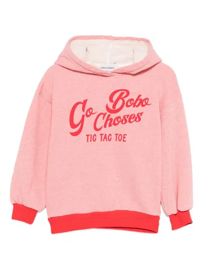 Bobo Choses Kids' Slogan-print Hoodie In Red