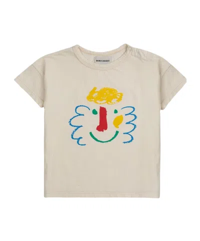 Bobo Choses Babies' Happy Mask Organic Cotton T-shirt In Nude