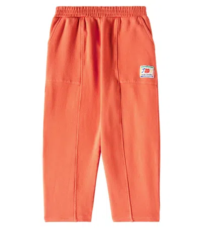 Bobo Choses Kids' Smiling Cotton-blend Jersey Sweatpants In Red