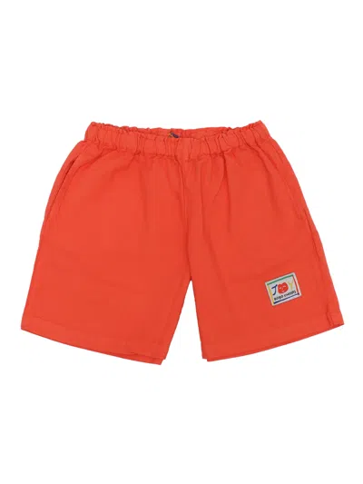 Bobo Choses Kids' Smiling Woven Bermuda Shorts In Orange