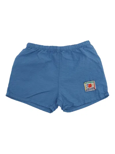 Bobo Choses Smiling Woven Shorts In Blue