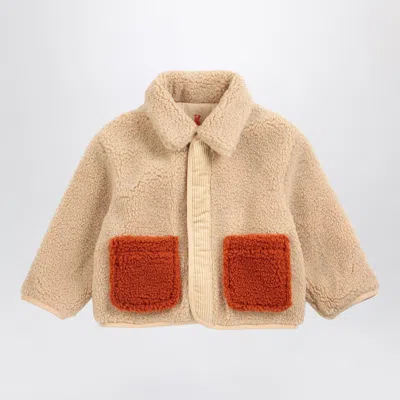 Bobo Choses Softpaw Monster Reversible Mini Jacket In Brown