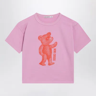 Bobo Choses Softpaw Monster Short-sleeve Mini T-shirt In Pink