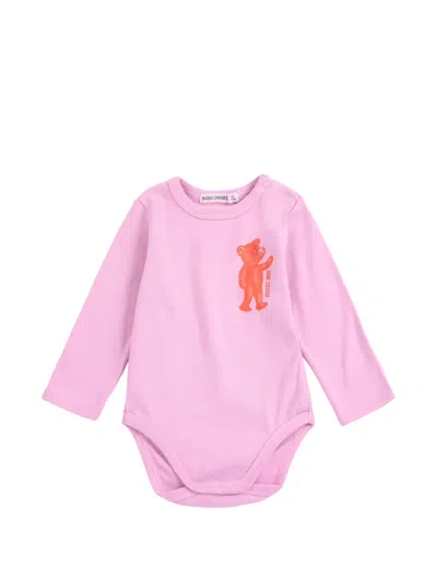Bobo Choses Babies' Softpaw Monster Teddy Bear-print Bodysuit In Pink