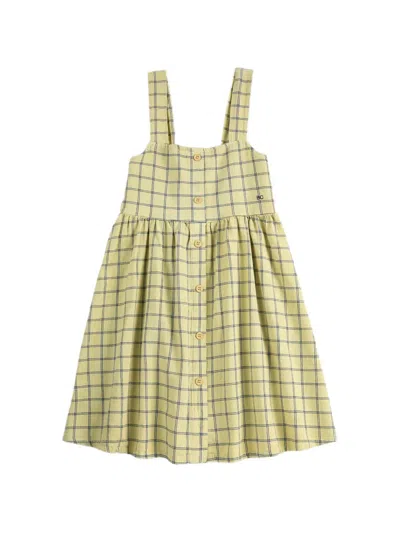 Bobo Choses Spicy Window Pane Button Woven Dress In Multi