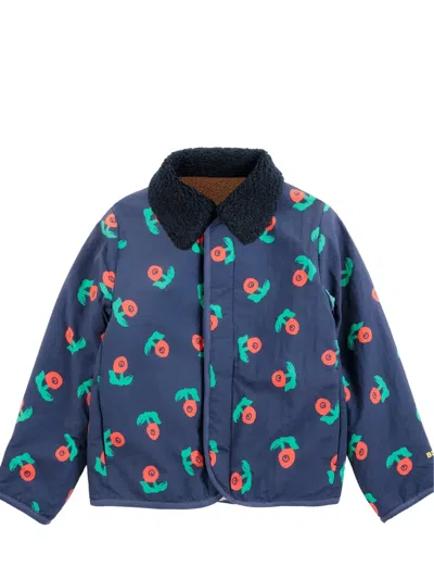 Bobo Choses Kids' Stamp Bloom Reversible Jacket In Blue