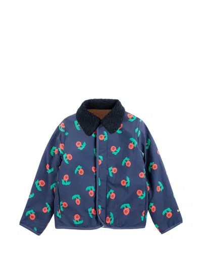 Bobo Choses Kids' Stamp Bloom Reversible Jacket In Blue