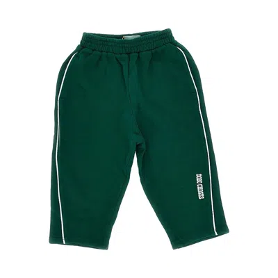 Bobo Choses Straight Jogging Pants In Organic Cotton Blend In Green