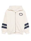 Bobo Choses Stripe-detail Zip-up Hoodie In White