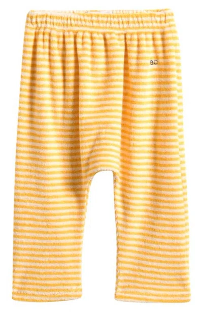 Bobo Choses Babies'  Stripe Terry Cloth Pants In Yellow
