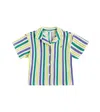 Bobo Choses Striped Colorblock Cotton Terry Shirt In Multicoloured