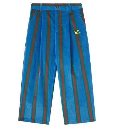 Bobo Choses Kids' Striped Cotton Pants In Blue