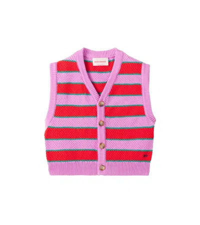 Bobo Choses Kids' Striped Cotton Sweater Vest In Multi