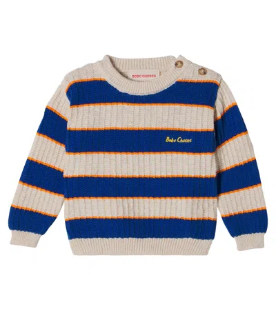 Bobo Choses Baby  Striped Cotton Sweater In Multi
