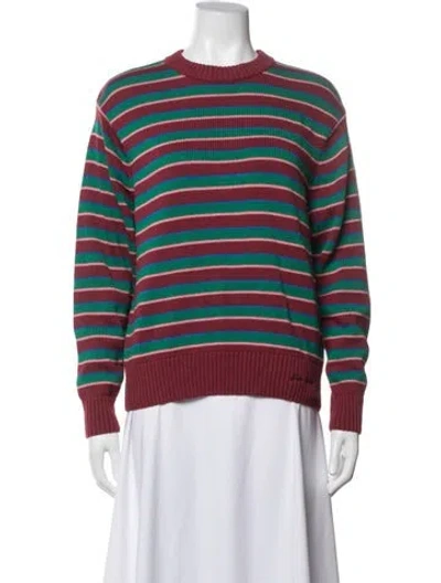 Pre-owned Bobo Choses Striped Crew Neck Sweater In Red