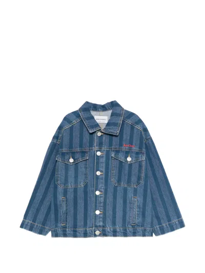 Bobo Choses Kids' Striped Denim Jacket In Blue