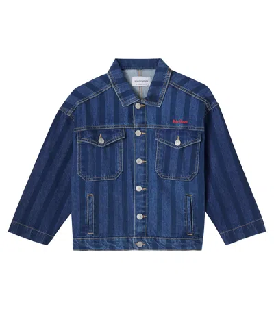 Bobo Choses Kids' Striped Denim Jacket In Blue