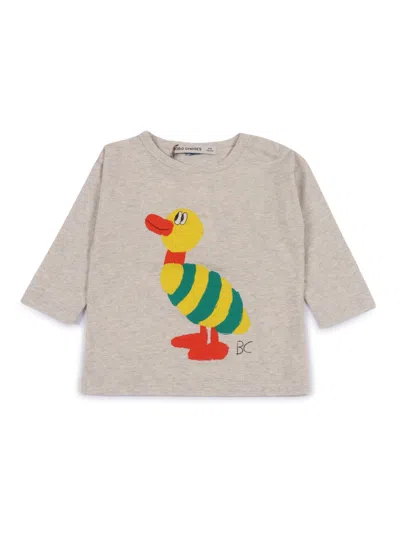 Bobo Choses Babies' Striped Duck T-shirt In Gray