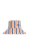 Bobo Choses Baby Striped Cotton Terry Bucket Hat In Orange