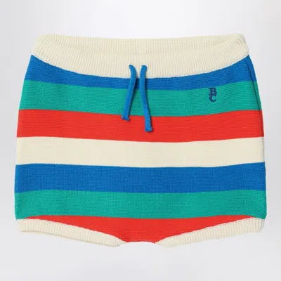 Bobo Choses Striped Cotton Knit Shorts In Multicolor