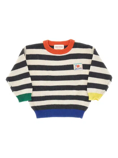 Bobo Choses Kids' Striped Knit Sweater In White