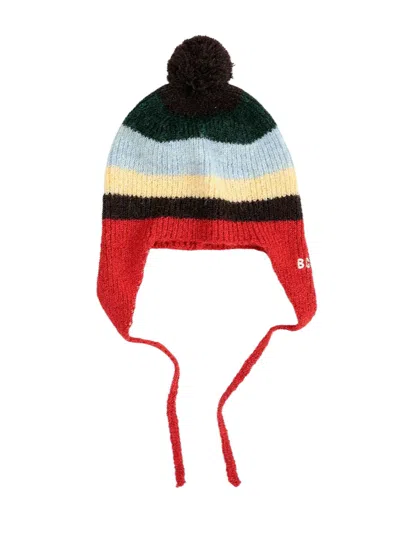 Bobo Choses Striped Knitted Beanie In Green