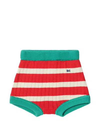 Bobo Choses Babies' Striped Knitted Shorts In Red