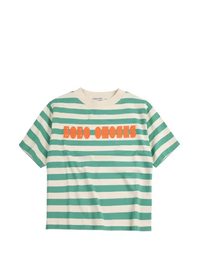 Bobo Choses Kids' Striped T-shirt In Green