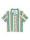 Bobo Choses Striped Colorblock Cotton Terry Shirt In Neutrals