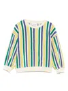 Bobo Choses Striped Cotton Terry Sweatshirt In Neutrals
