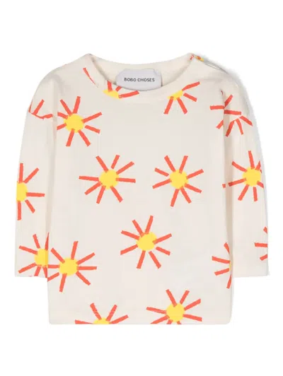 Bobo Choses Babies' Sun-print Organic Cotton T-shirt In Neutrals