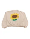 Bobo Choses Sunflower Short Sweatshirt In Beige