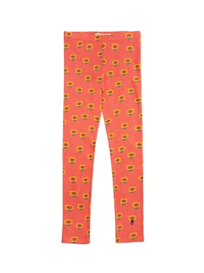 Bobo Choses Sunflower Mini Leggings For Kids In Orange
