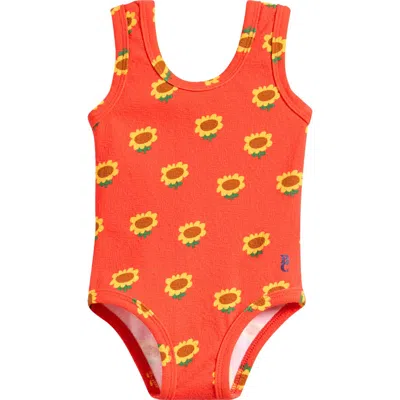 Bobo Choses Babies'  Sunflower One-piece Swimsuit In Red