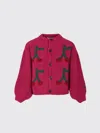 Bobo Choses Fuchsia Cardigan For Girl With Cherries In Fuchsia