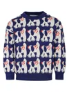 Bobo Choses Blue Sweater For Kids With Dog In Blue