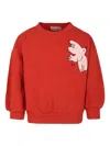 Bobo Choses Red Sweatshirt For Kids With Dove In Red