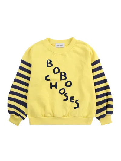 Bobo Choses Sweatshirt "diagonal" In Yellow