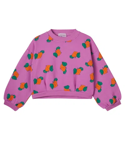 Bobo Choses Kids' Tangerine Cropped Cotton Sweatshirt In Purple